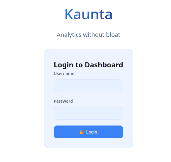 Kaunta Login Page